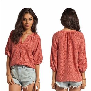 Joie Silk Addie B Blouse in Spicy Orange